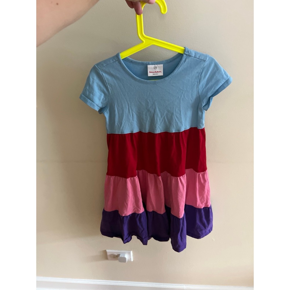 Hanna Andersson colorful tiered dress size 120‎ 6-7